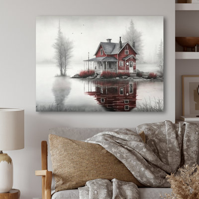 Cottage sur le lac - reproduction sur toile