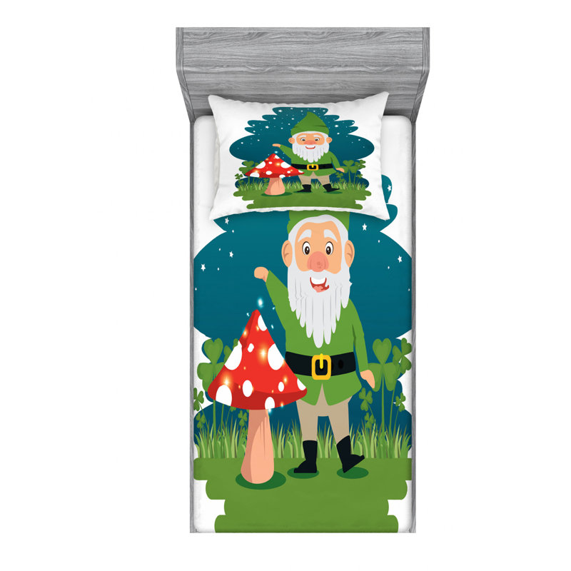 Gnome Microfiber Sheet Set, Twin XL Sheet Set with Fitted Sheet
