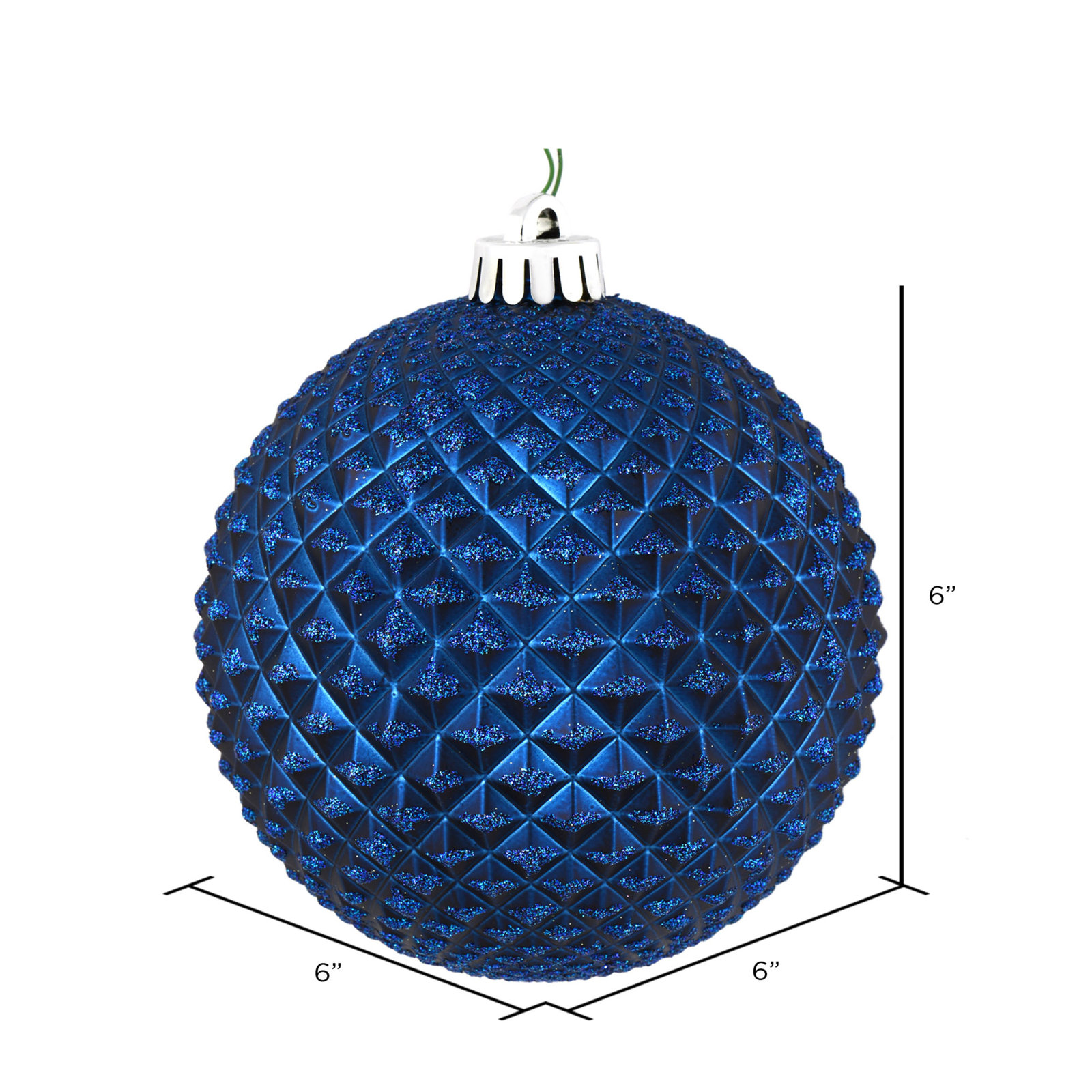 Durian Glitter Ball Ornament, Midnight Blue