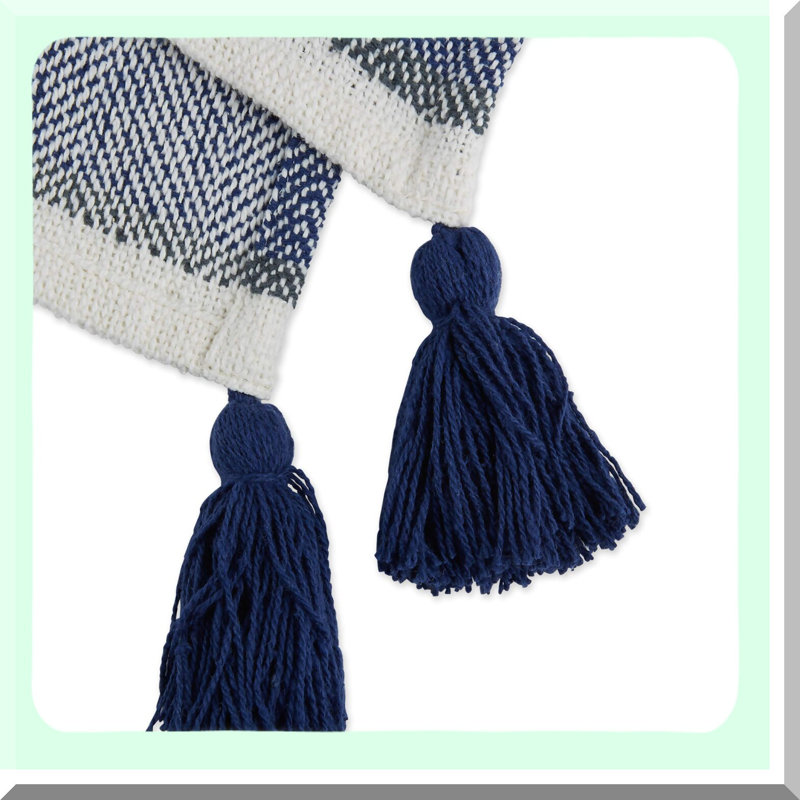 Classic Chevron Comfort Throw - Navy 50x60