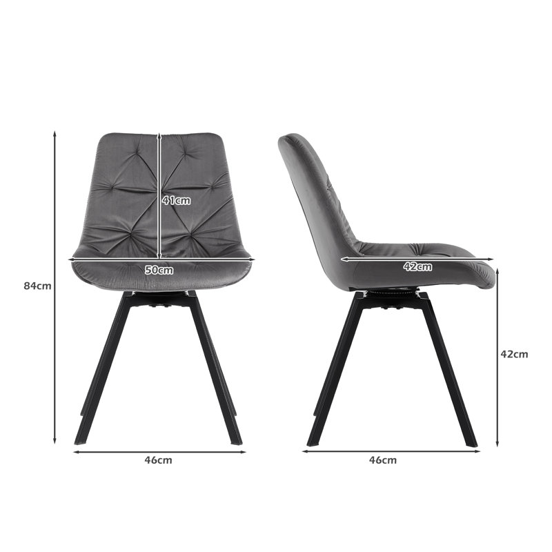 Anginette Side Chair Set, Grey, 2