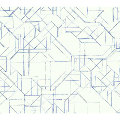 Heiden Prism Schematics 20' L x 27" W Smooth Peel and Stick Wallpaper Roll