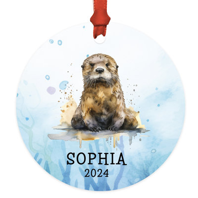 Ornement en loutre en métal sur mesure pour arbre de Noël