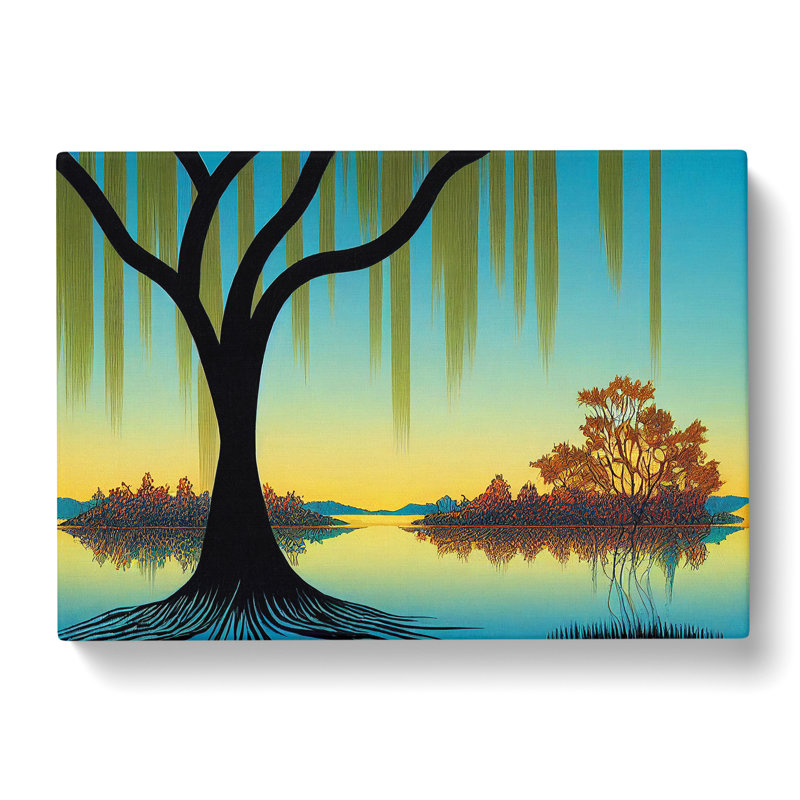 Exquisite Weeping Willow Tree - Wrapped Canvas, 50cm H x 76cm W x 3cm D