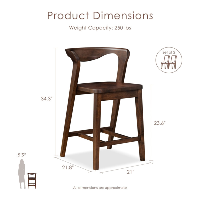 Solid Wood Counter Height Dining Chairs