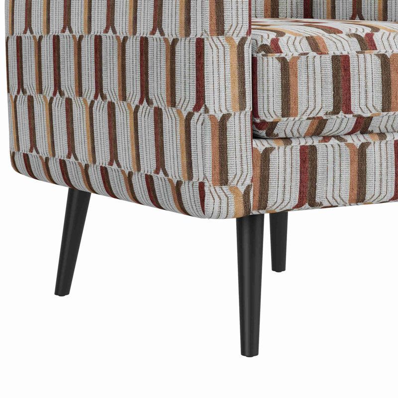 Fauteuil d'appoint avec pieds en bois massif, Rouge