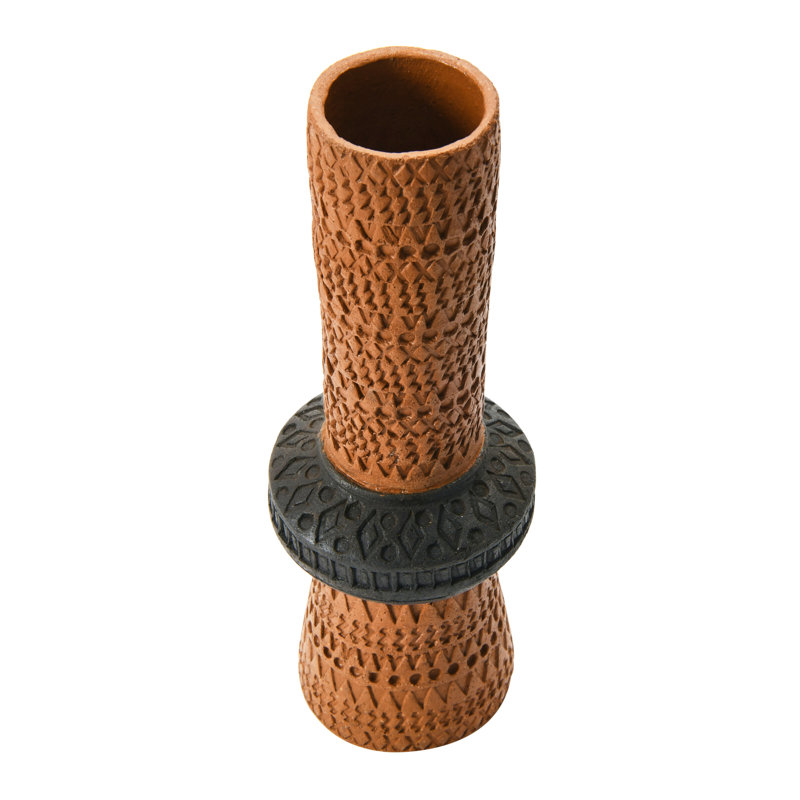 Handmade Debossed Terra-cotta Vase
