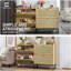 Armoire de rangement pour chaussures avec tiroirs en rotin, tablettes réglables et pieds en métal, chêne naturel