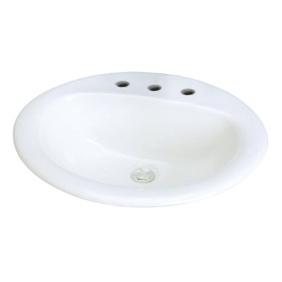 Transolid Akron 17'' Vitreous China Oval Bathroom Sink with Overflow