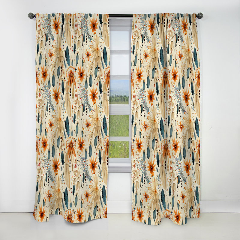 Desert Dreamcatchers - motif boho III - rideau boho - rideau occultant en velours - 1 panneau, L 52 po x L 108 po
