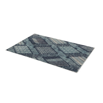 Soft Hall Carpet 2.6 x 4.9 Feet | 100% Polyester, 0.04 in Pile Height | Antibacterial, Non-Slip Underside | Woven with 3D Digital Printing | Machine Washable | Durable & Stylish for Entryways & Living Rooms