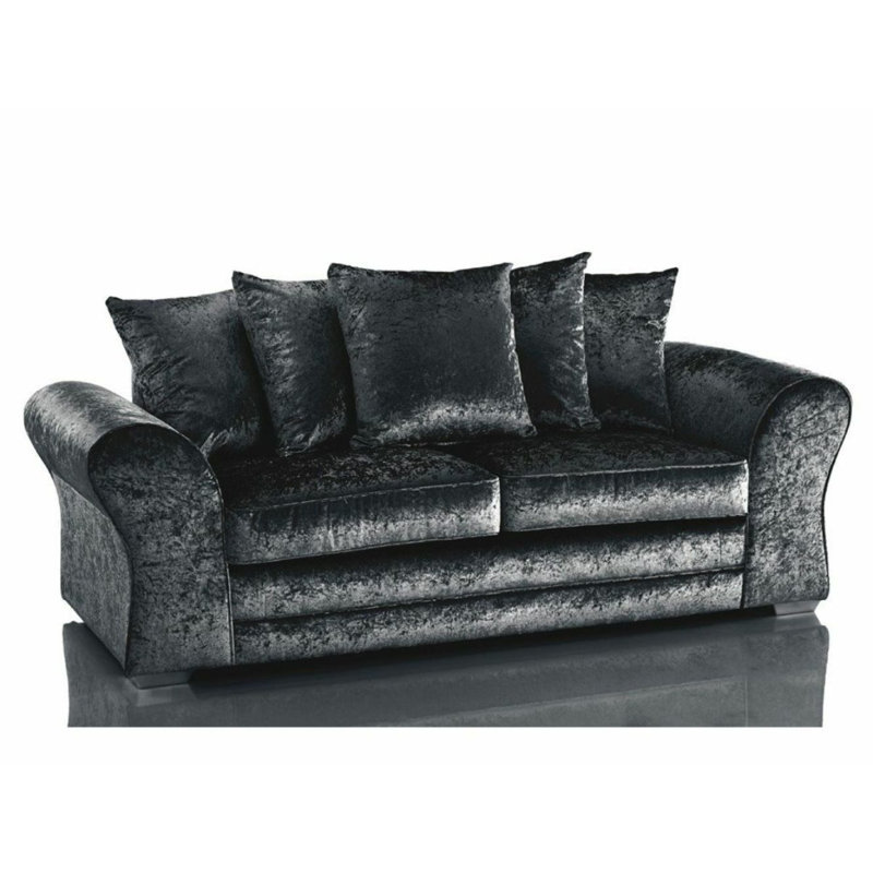 Padilla Velvet Sofa, Black