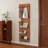47.6"H Wall Mounted Full Length Mirror with Sliding Pegboard Panel, 4 Shelves & 5 Hooks-1833366782