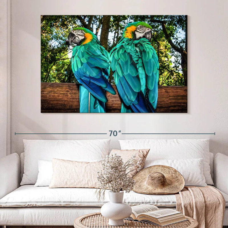 Brampt Macaw Parrots, 34" H x 51" W
