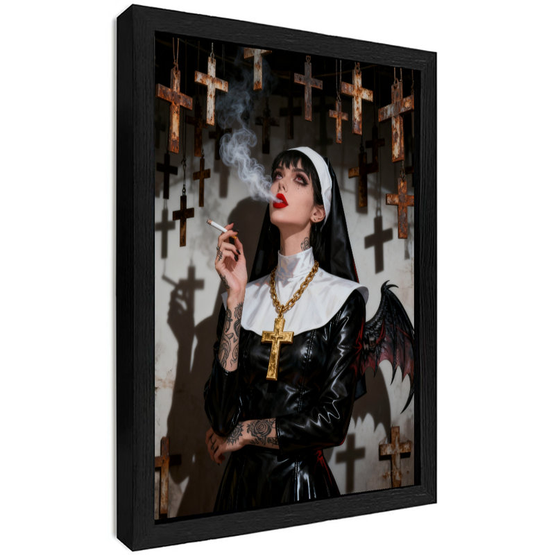 Reproduction d'art encadré noir rétro, H 11 po x l 9 po