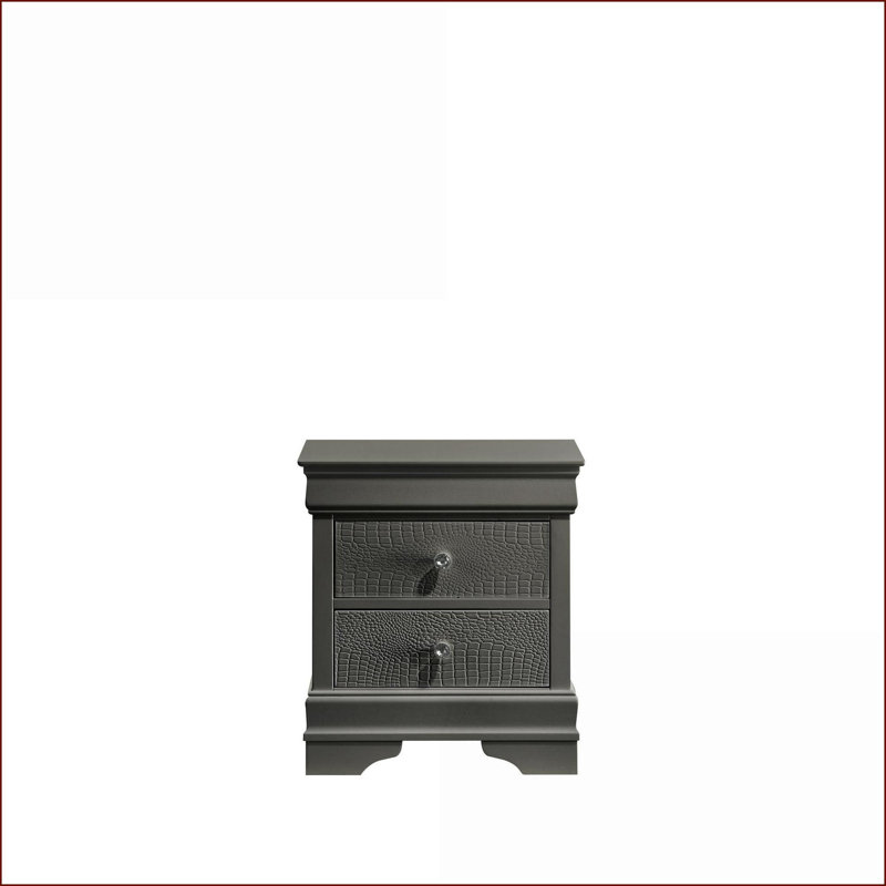Table de chevet 2 tiroirs Blaze, Gris