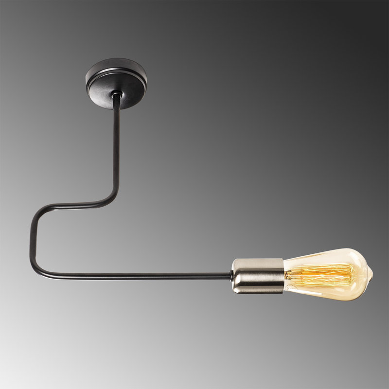 Luminaire suspendu à 1 lumière Dereham, Noir / nickel