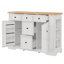Buffet spacieux avec 5 tiroirs, 2 compartiments et tablettes réglables pour un rangement et une présentation polyvalents-130088501