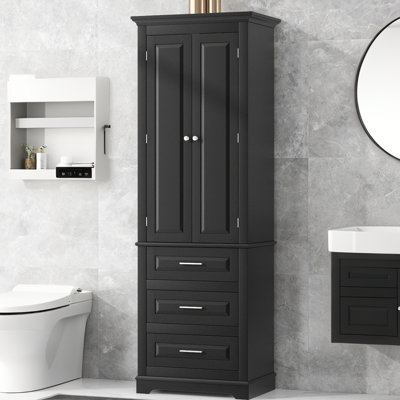 Grande armoire de rangement avec trois tiroirs pour la salle de bain / bureau