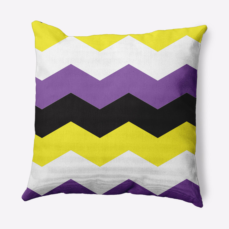 Chevron Reversible Throw Pillow, 20" H x 20" W, Yellow