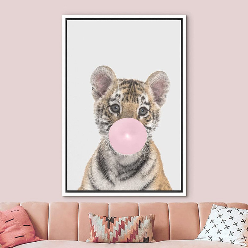 Impression sur toile mignonne, impression sur toile, Cadre blanc, H 36 po x l 24 po