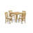 5 Piece Dinette Set for 4 Includes a Square Dining Room Table and 4 Linen Fabric Dining Chairs, Oak-1980625510