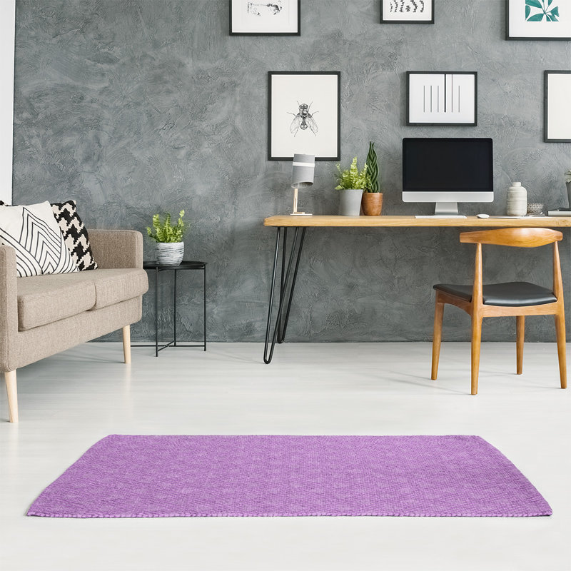 Tapis mauve à motif de zigzags, Rectangle 5 pi x 7 pi