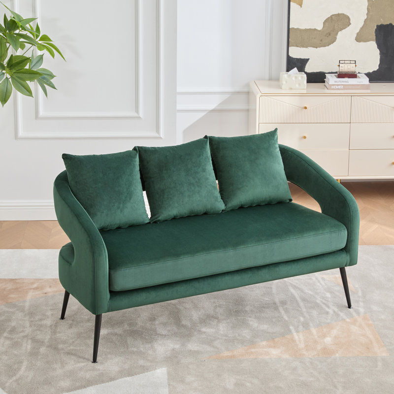 Causeuse en velours, Vert