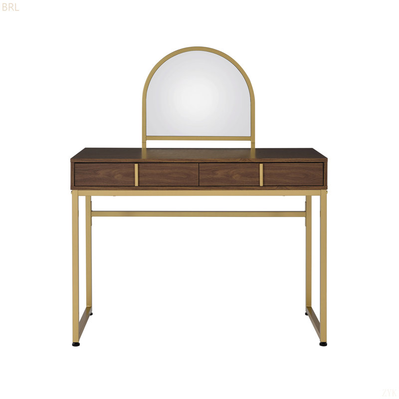 Bureau de meuble-lavabo avec miroir et plateau à bijoux Coleen