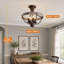 Plafonnier semi-encastré 15 po avec cadre tambour en bois 15 po Rustic Farmhouse