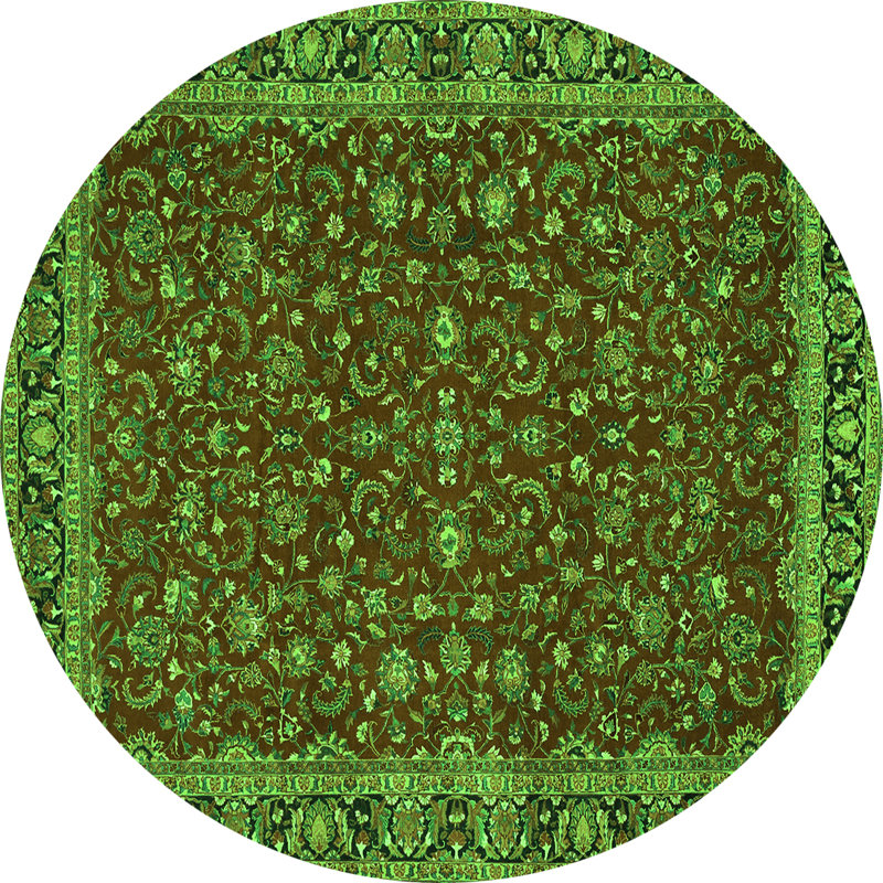 Washable Oriental Indoor Rug, Round 6'