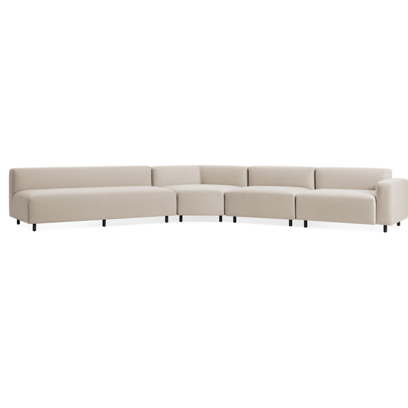 9 Yard Outdoor 6 - Seat Patio Sectional, Coal Sunbrella®, Left Hand Facing