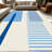 1PC Minimalist Geometric Blue Line Strip Abstract Art area rugs for Living Room, Soft and Comfortable, Suitable for all seasons, easy-to-maintain, machine washable Indoor floor mat, Under Table Farmhouse suitable for dining table, bedroom, entryway,-129870676