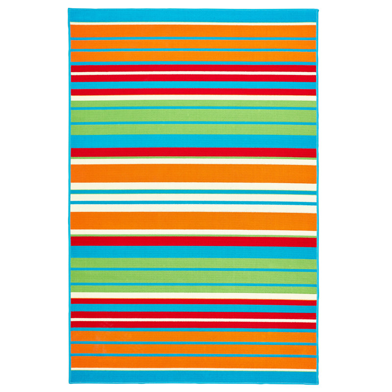 Anmoore Striped Indoor / Outdoor Rug, Rectangle 5' x 7'3"