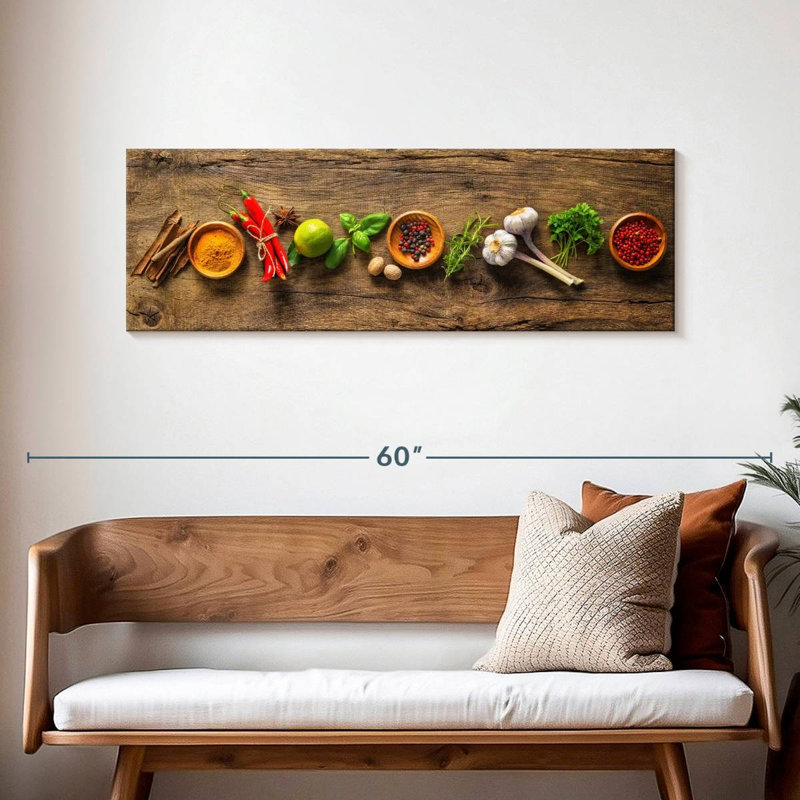Flavorful Spices And Herbs Canvas Print, 48" H x 16" W x 1.25" D