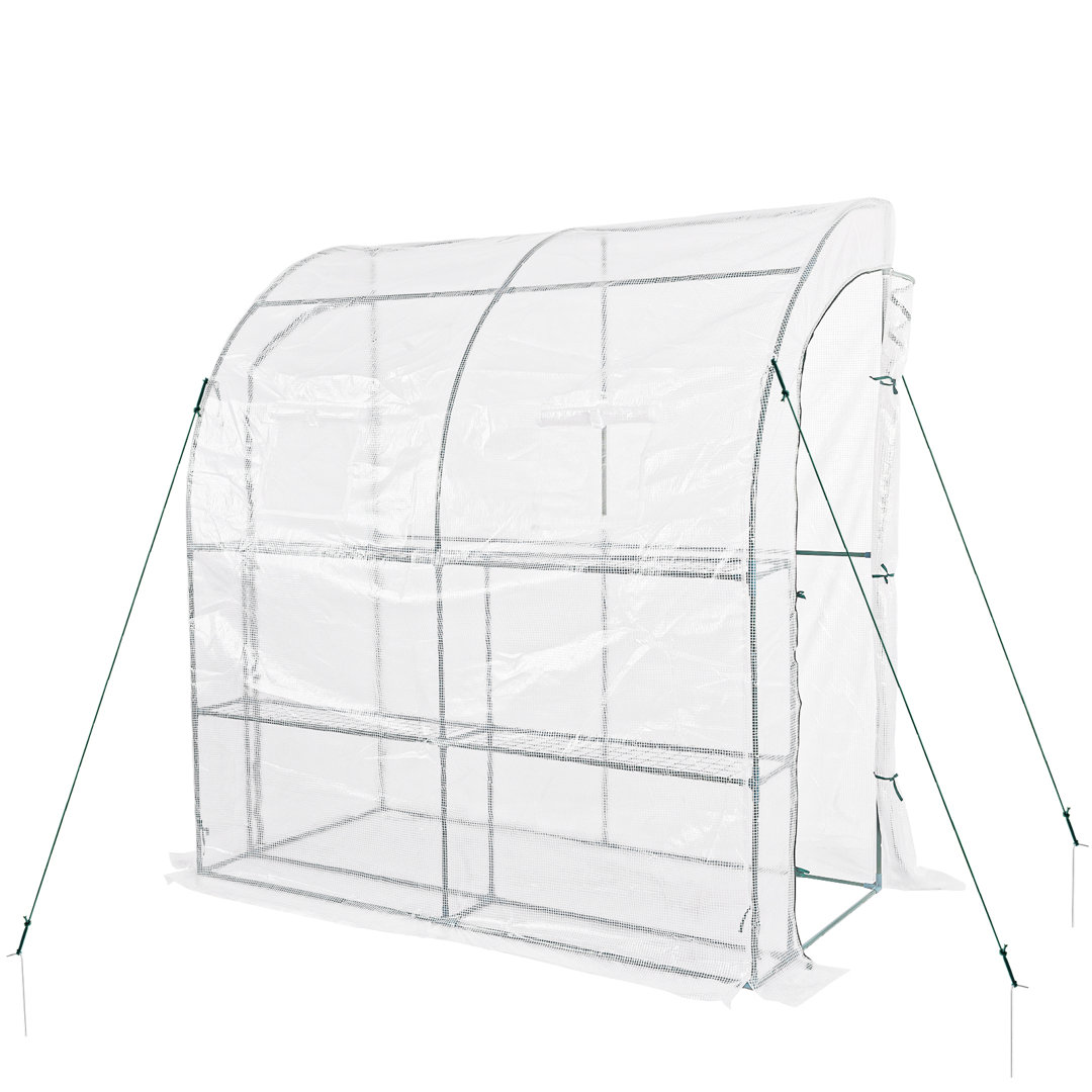 2x1x2m Lean to Greenhouse with Shelves