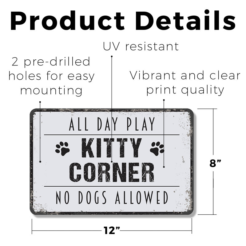 Enseigne de coin pour chat (paquet de 2) 8 po x 12 po