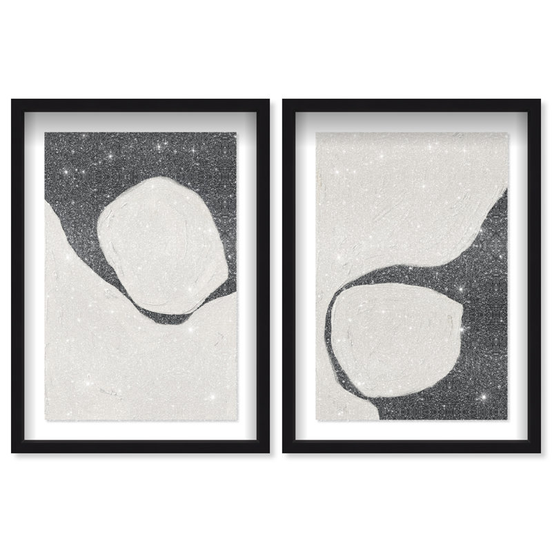 Neutral Balance Set Set by Oliver Gal, 37.5"H x 55.5"W, Black Shadowbox