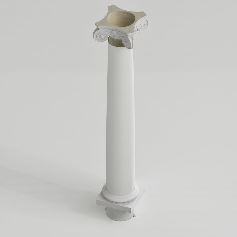 Colonne ronde Endura-Stone, 8 po de diamètre x H 8 pi, Base toscane et Empire Capital, Plan type A - non fendu / entier