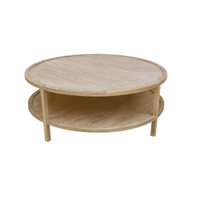 Kenedy Solid Wood Single Coffee Table, White Wash