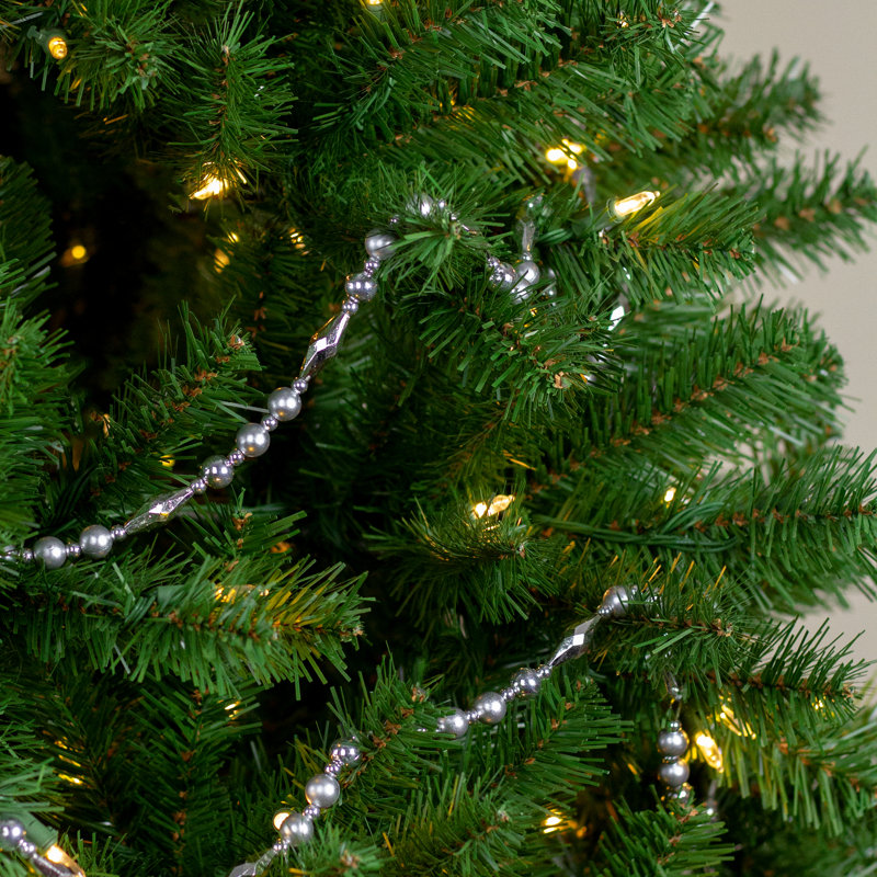 Guirlande de Noël 9 pi x 0,5 po incassable, Argent/Gris