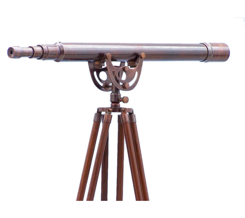 Télescope de plancher en cuivre antique Violette, H 65 po x l 32,5 po x P 3 po