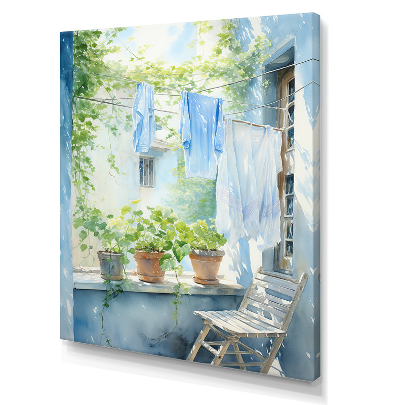 Art mural Wash Wash Blues In France 4, H 44 po x l 34 po x P 1,5 po