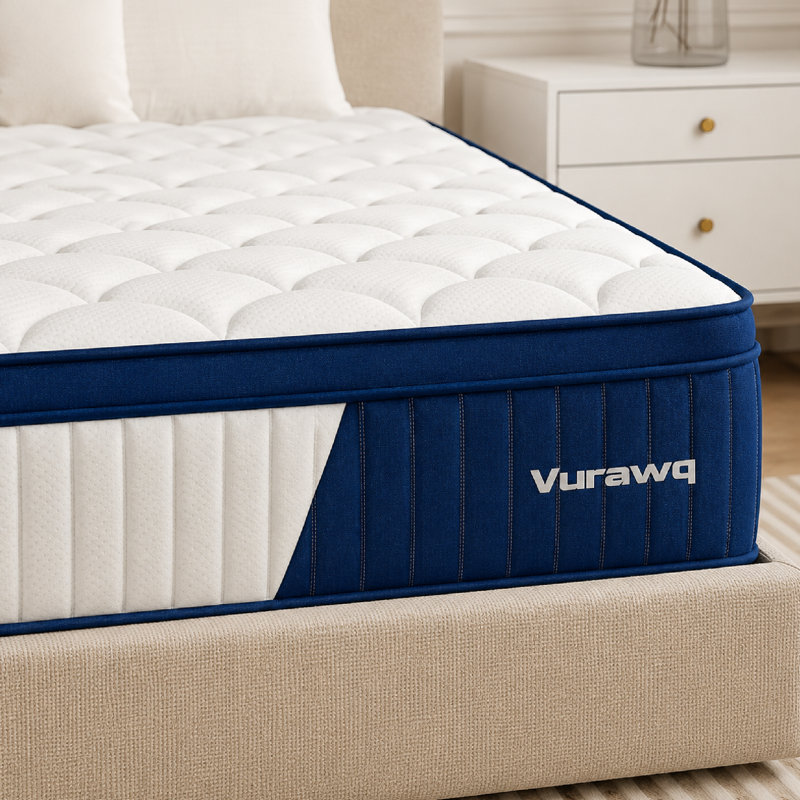 Matelas pour grand lit 12 po, hybride moelleux moyen avec ressorts ensachés individuels et mousse viscoélastique rafraîchissante, lit dans une boîte, certifié CertiPUR-US