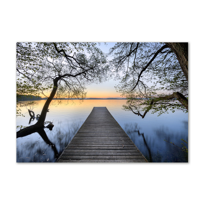 Pier At The Lake - Wrapped Canvas Print