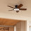 Ventilateur de plafond encastré moderne à profil bas de 42 po facile à installer avec lumière DEL et télécommande