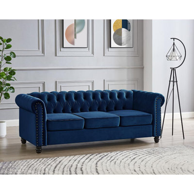 Chesterfield Sofa Black Velvet