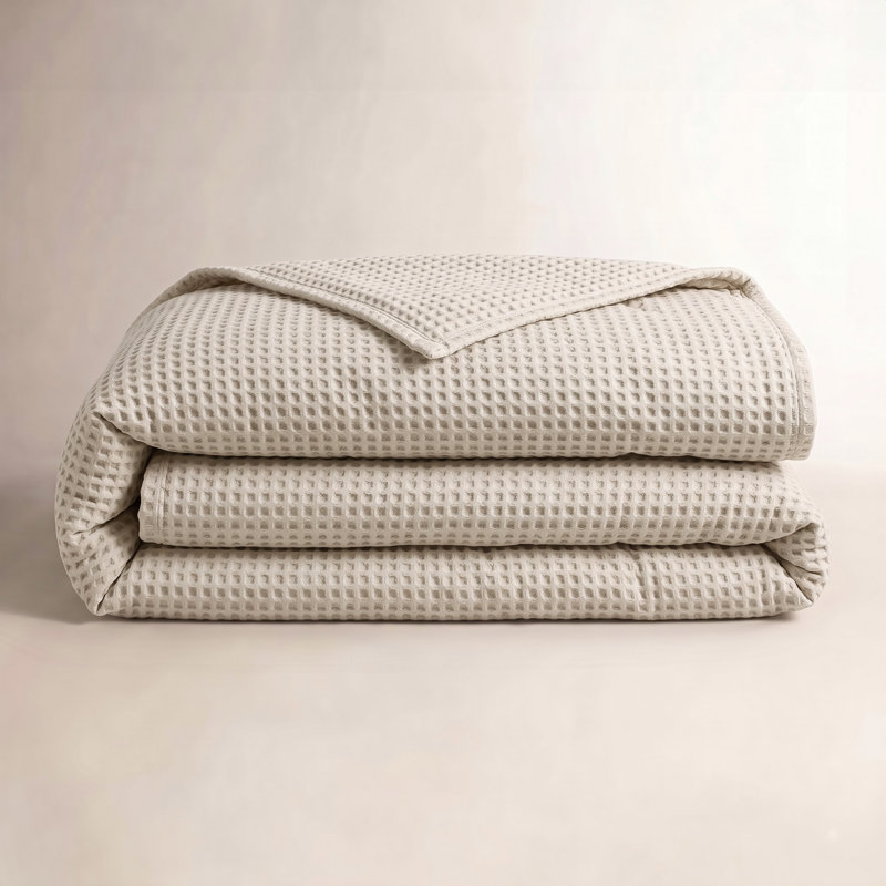 Couvre-lit en coton Apples, Sable, Couvre-lit double / grand