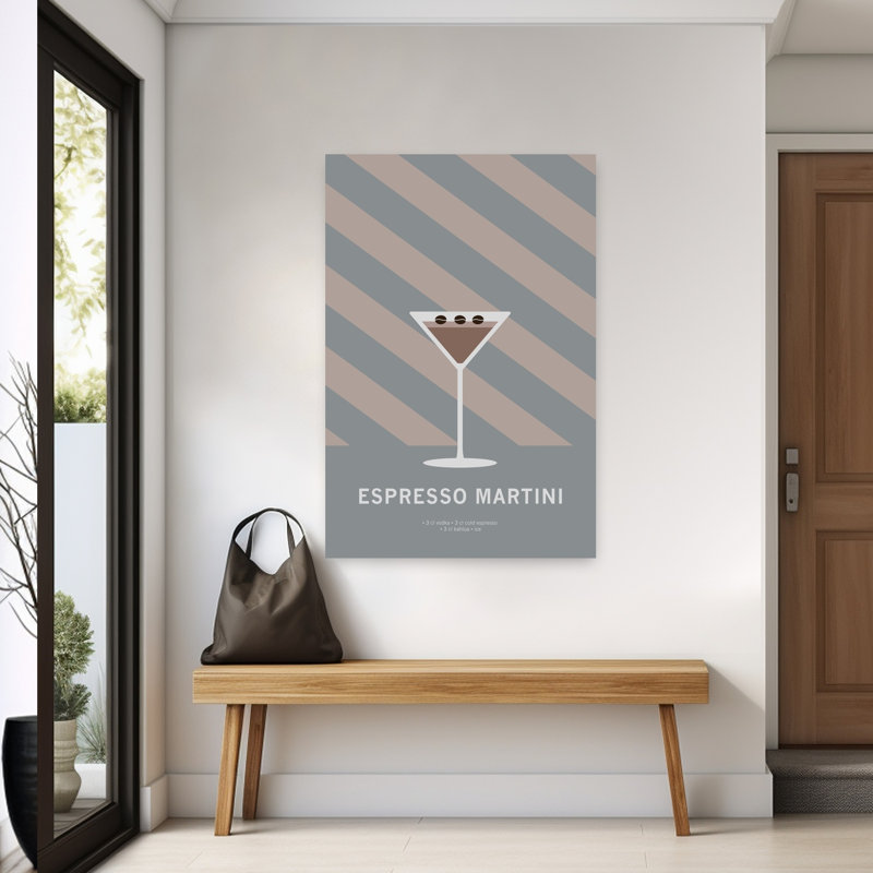 Chic Espresso Martini 1 Piece Wrapped Canvas Wall Art, 152.4 cm H x 101.6 cm W