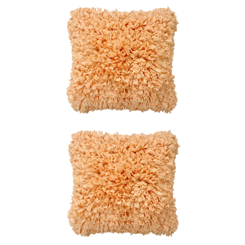 Cotton Throw Pillow, Orange